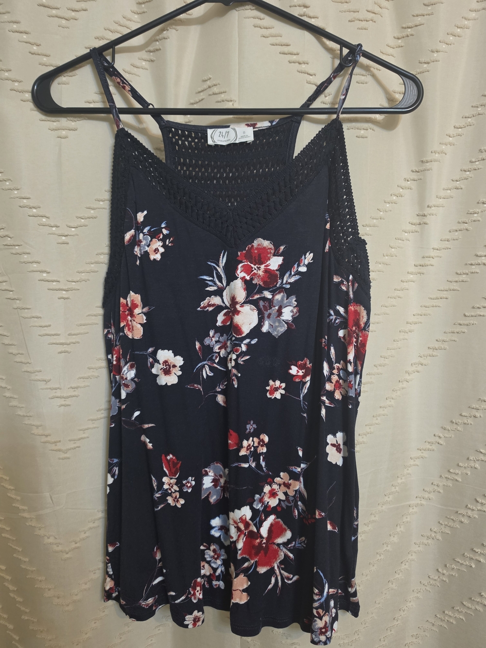 Maurices 24/7 Crochet trim flowy tank